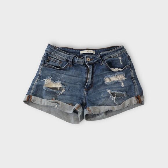 KanCan Pants - Kancan Denim Jean Cut Off Shorts Women’s Size 27 Stretch Distressed Blue